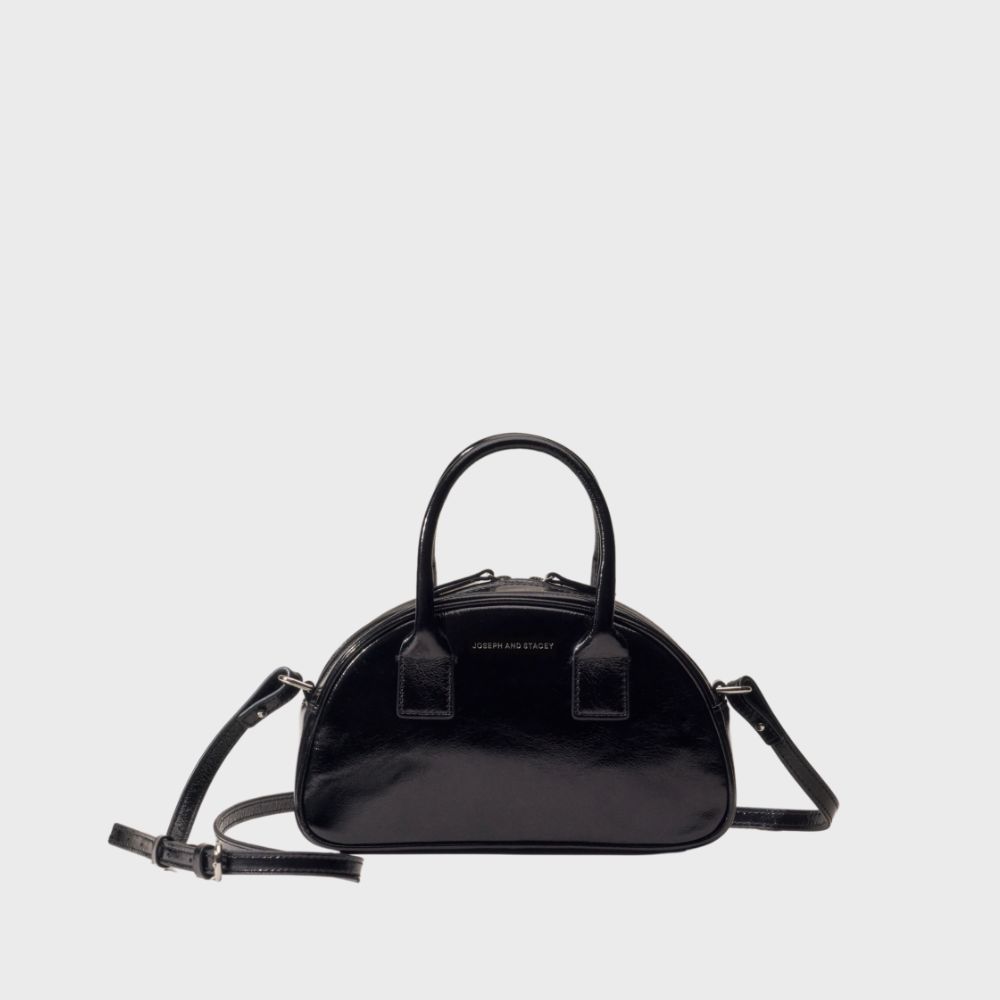 OZ Mini Half Moon Cross Bag Glossy Black