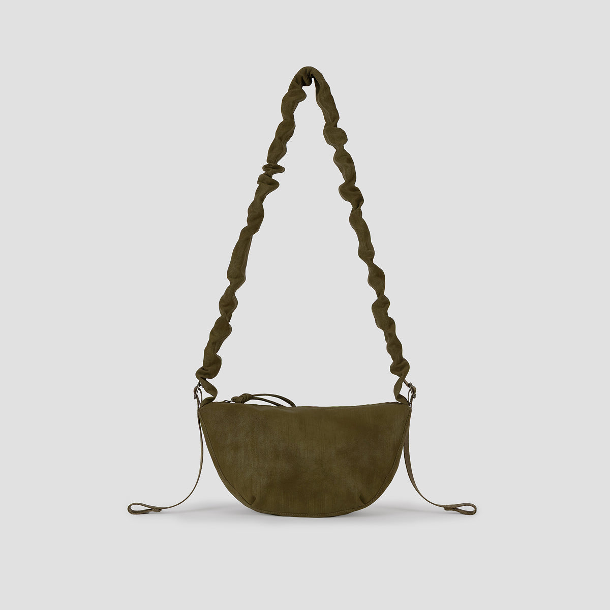 Daily Shirring Bag_Faux Suede Smoky Khaki