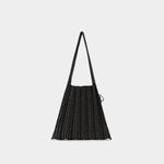 Lucky Pleats Knit M Stripe Black