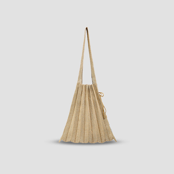 Lucky Pleats Knit M Starry Gold