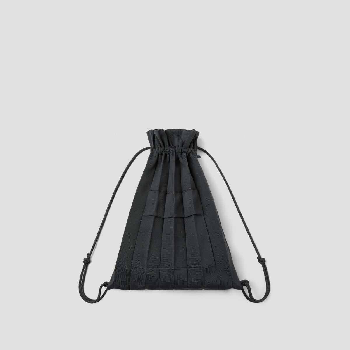 Lucky Pleats Knit String Backpack Charcoal