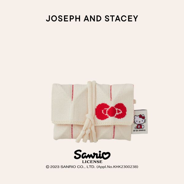 Lucky Pleats Knit Card Wallet Hello Kitty Vanilla