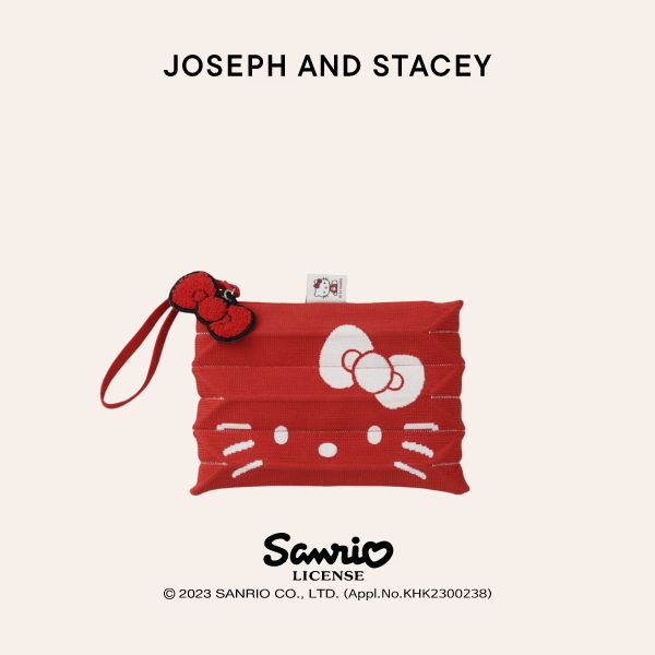 Lucky Pleats Knit Clutch S Hello Kitty Barbados Red