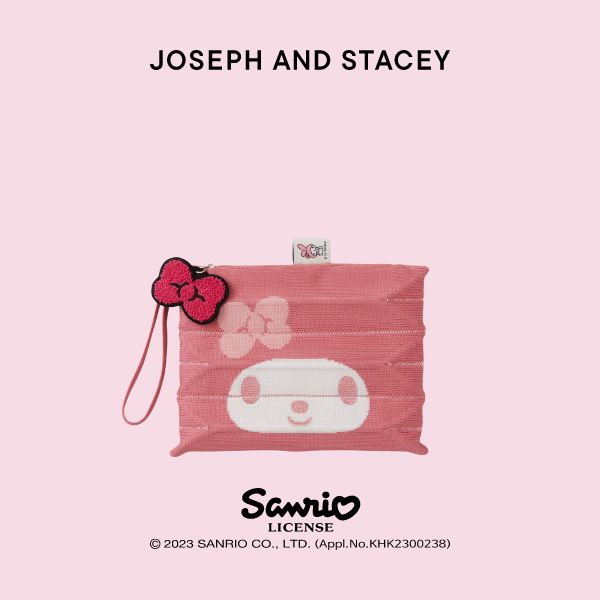 Lucky Pleats Knit Clutch S My Melody Pink Punch
