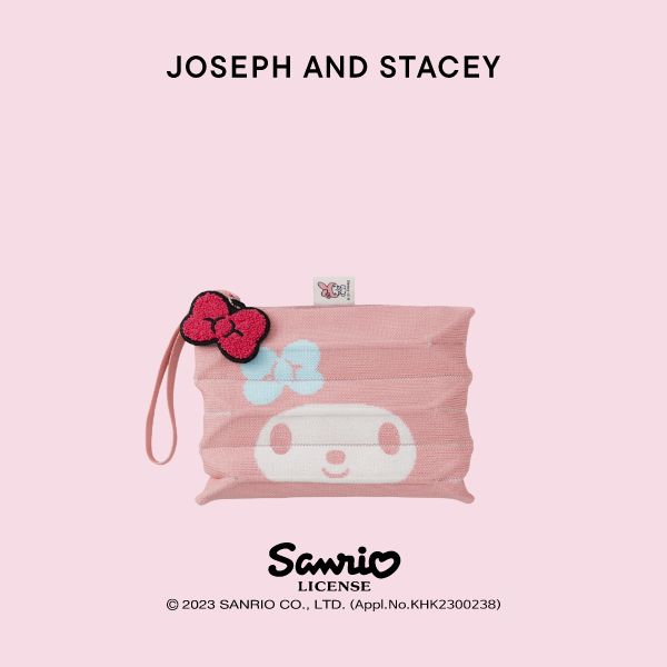 Lucky Pleats Knit Clutch S My Melody Pink Blossom Pink