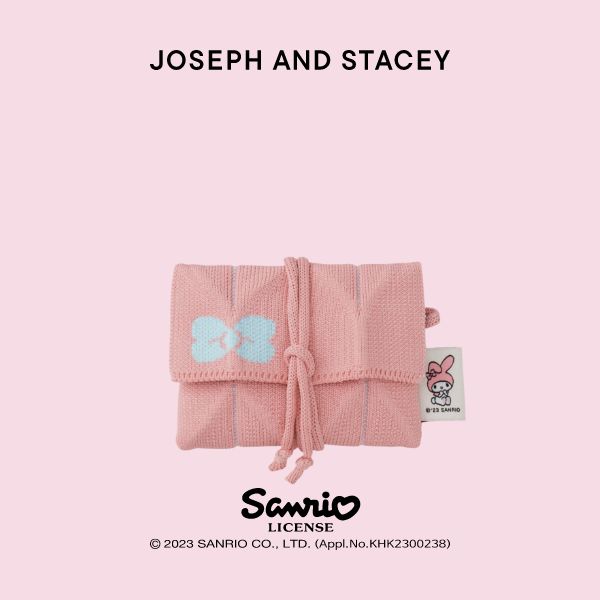 Lucky Pleats Knit Card Wallet My Melody Blossom Pink
