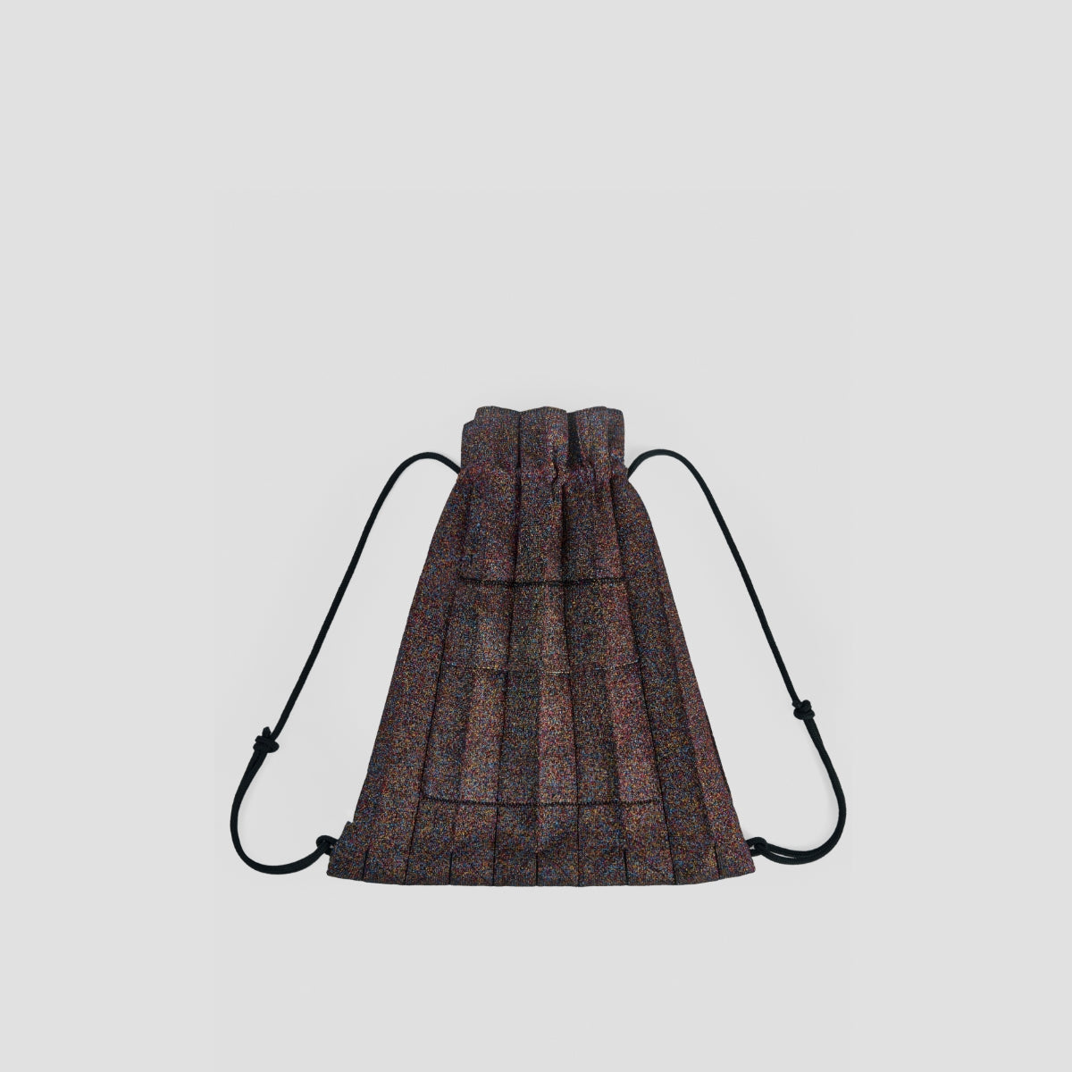 Lucky Pleats Knit String Backpack Multi Rainbow Black