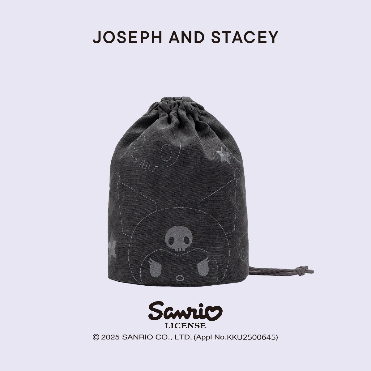 Denim String Backpack Kuromi Washed Charcoal