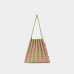 Lucky Pleats Knit M Check Melon Pink