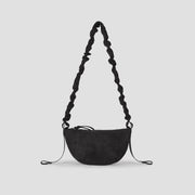 Daily Shirring Bag_Faux Suede Smoky Black