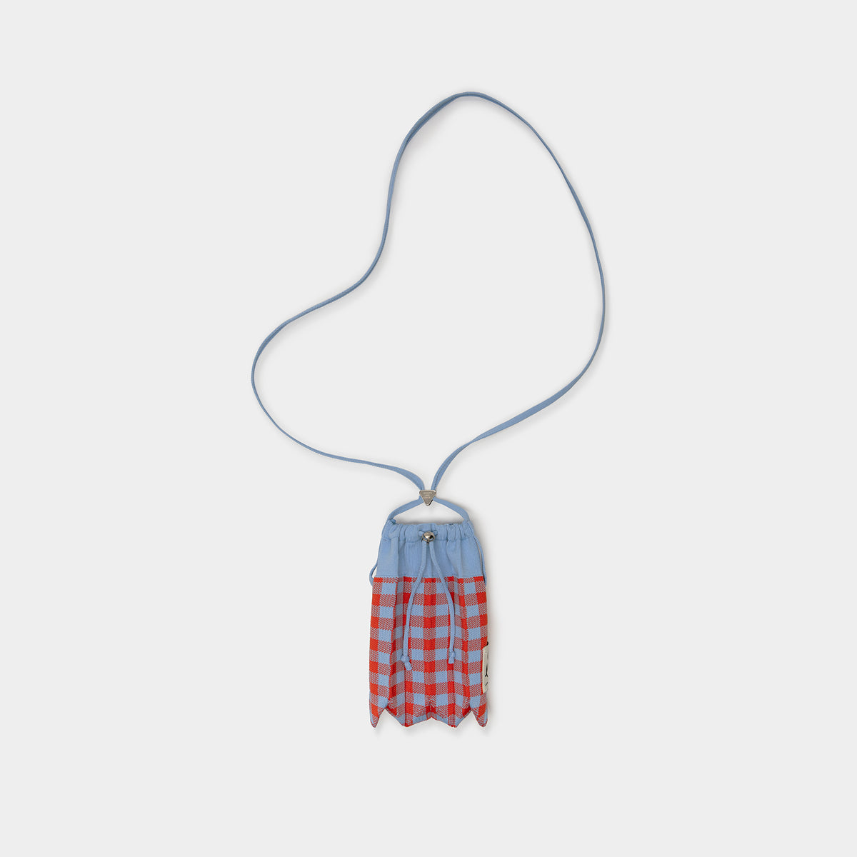 Lucky Pleats Knit String Mini Cross Check Blue Cherry