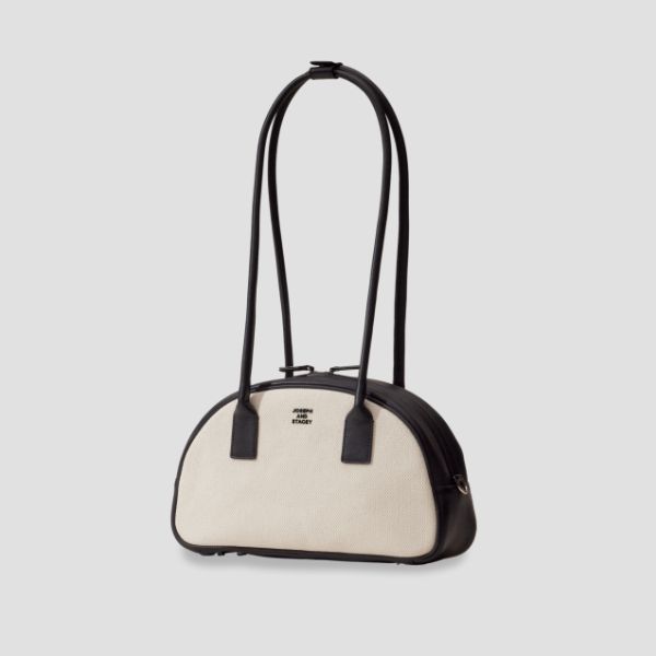 OZ Half Moon Canvas Bowling Bag Ivory_Black