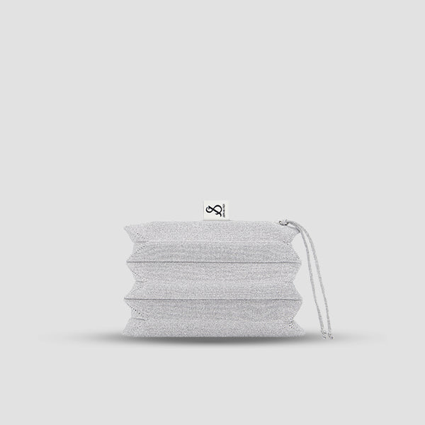 Lucky Pleats Knit Pouch S Starry Platinum