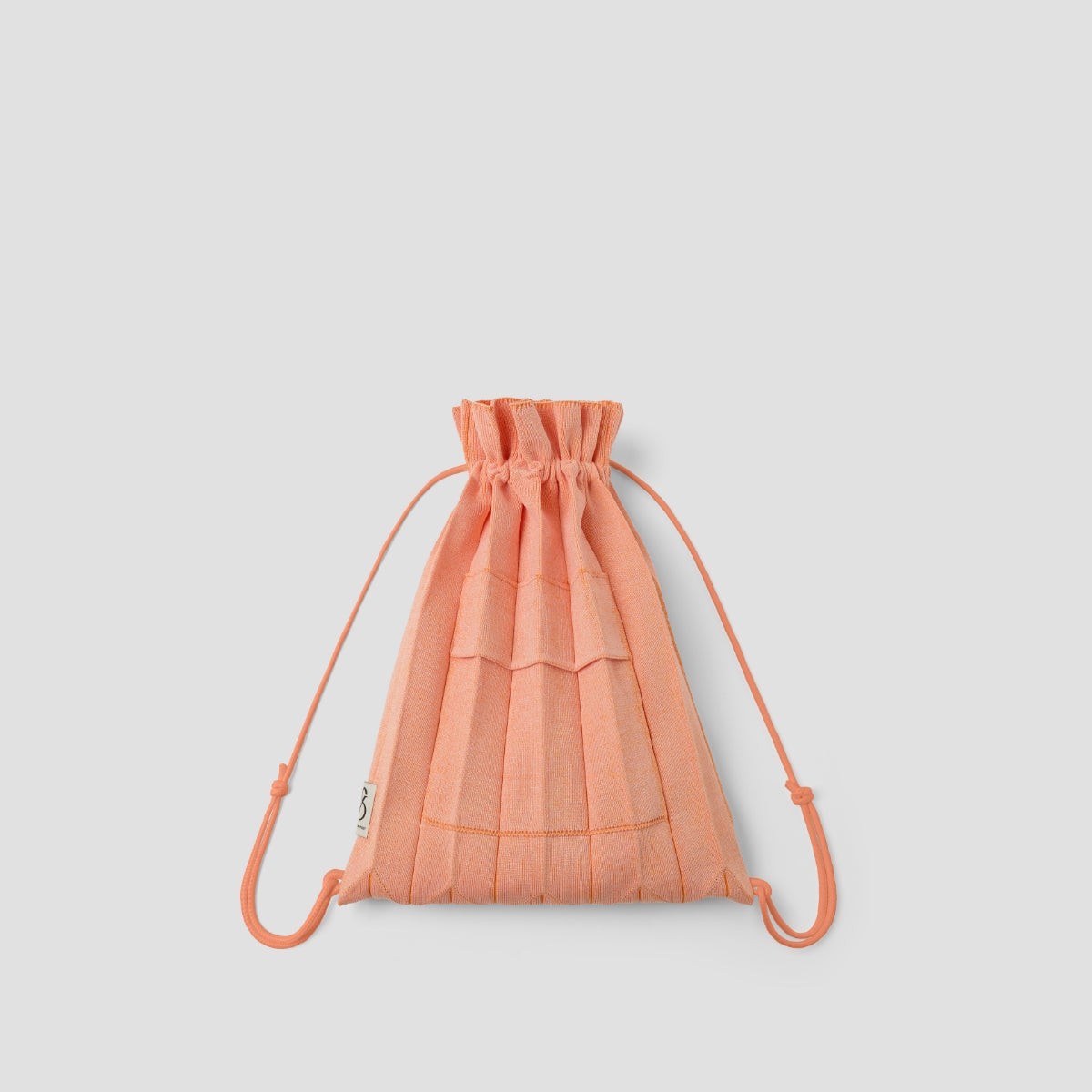 Lucky Pleats Knit String Backpack Starry Salmon