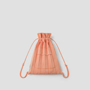Lucky Pleats Knit String Backpack Starry Salmon