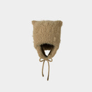 Lucky JAS Earflap Cat Beanie Beige