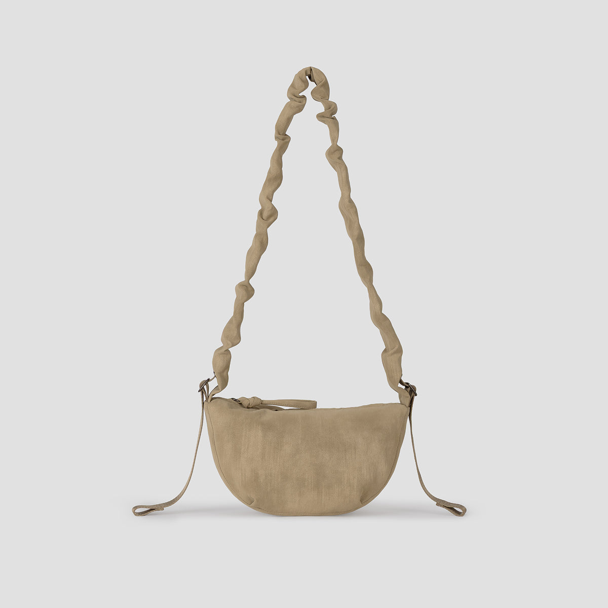 Daily Shirring Bag_Faux Suede Smoky Beige