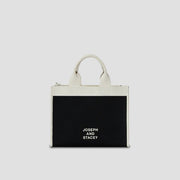 LPK Lattice Knit Tote Bag M Frame White on Black