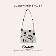 Lucky Pleats Knit Crossbody M Dot Hello Kitty Cream White