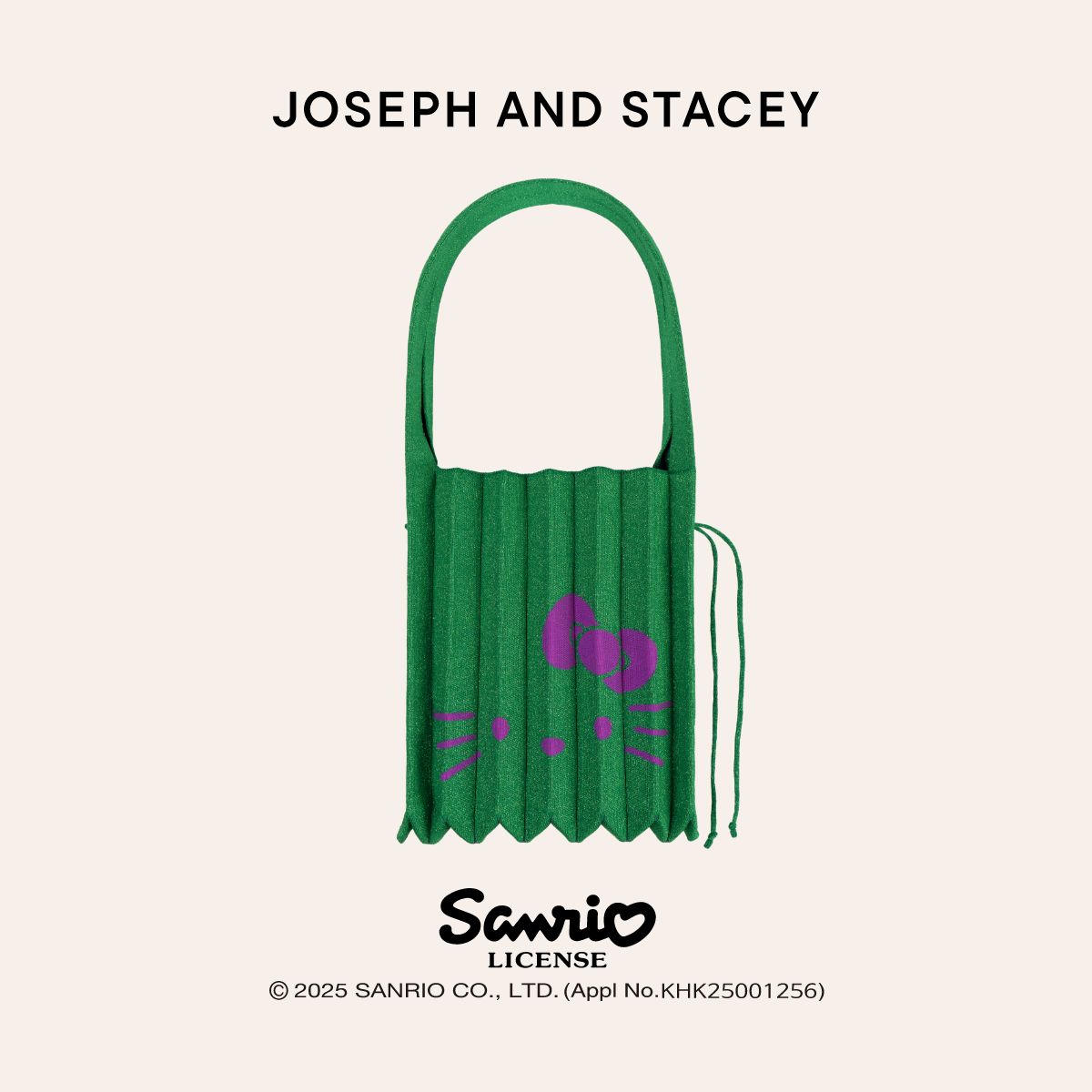 Lucky Pleats Knit M Starry Hello Kitty Twinkle Green