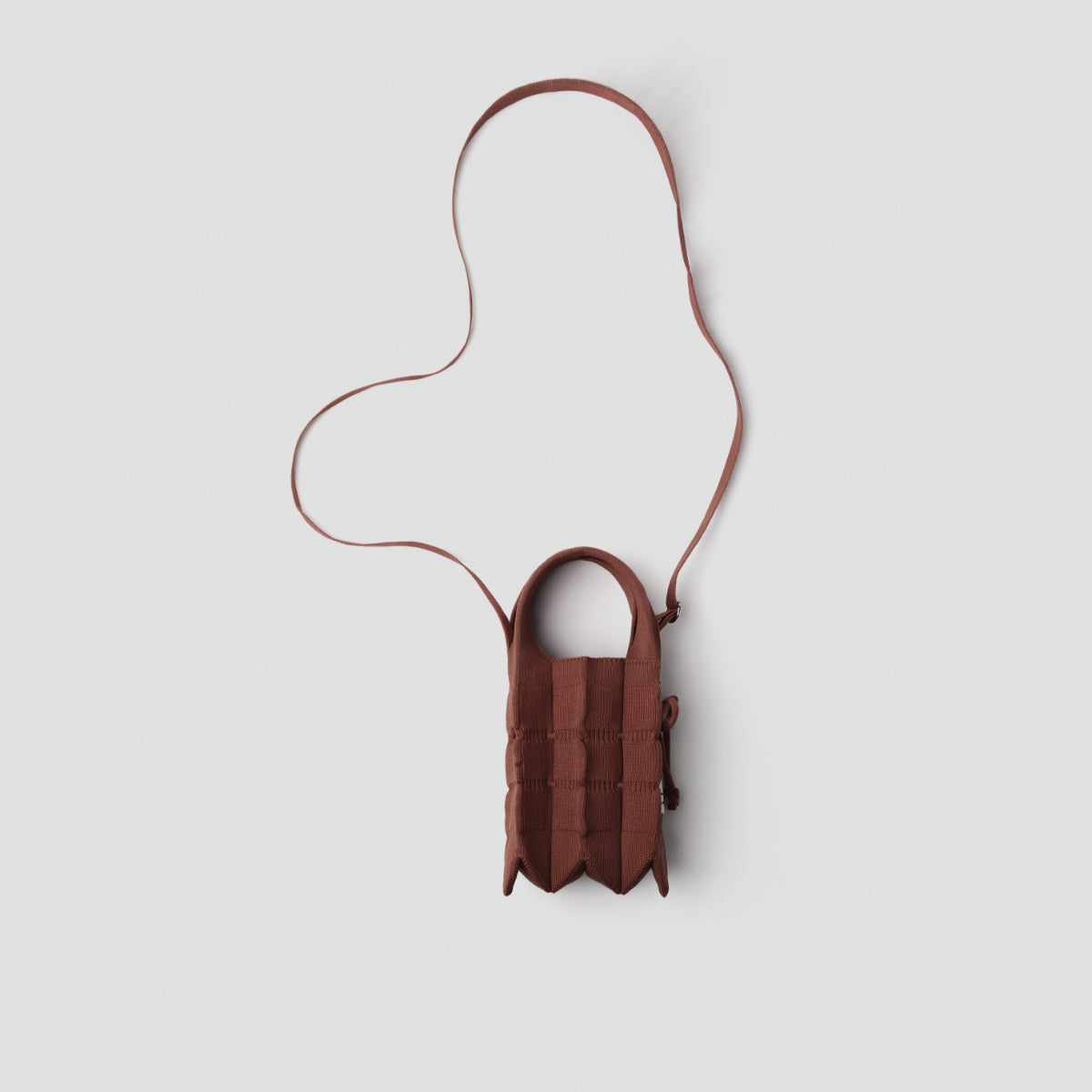 Lucky Pleats Knit Mini Cross Fiori Peanut Brown
