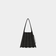 Lucky Pleats Knit S Stripe Black