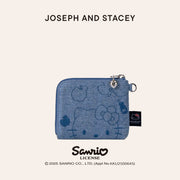 Denim Keyring Card Wallet Hello Kitty Washed Blue