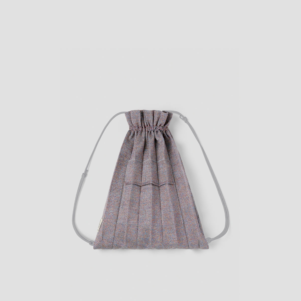Lucky Pleats Knit String Backpack Multi Rainbow Grey