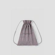 Lucky Pleats Knit String Backpack Multi Rainbow Grey