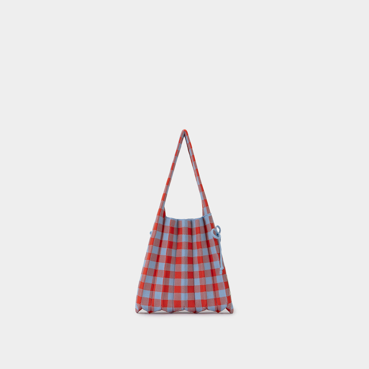 Lucky Pleats Knit S Check Blue Cherry