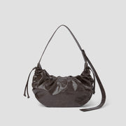 Daily Wrinkle Bag S_Faux Leather Brown