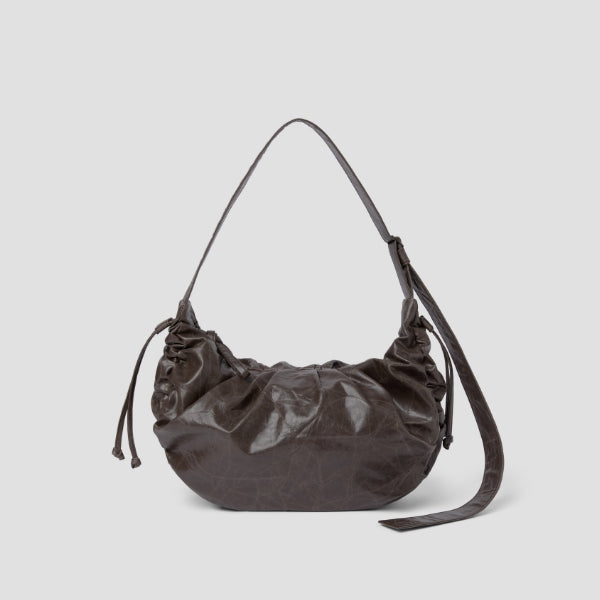 Daily Wrinkle Bag S_Faux Leather Brown