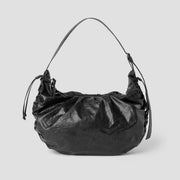 Daily Wrinkle Bag L_Faux Leather Black
