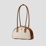 OZ Half Moon Canvas Bowling Bag Ivory_Pecan Brown