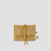 Lucky Pleats Knit Card Wallet Starry Gold