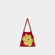 Lucky Pleats Knit S Aloha Hibiscus Red