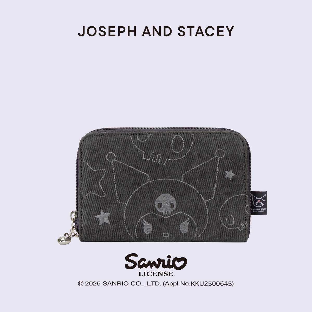 Denim Travel Cross Wallet Kuromi Washed Charcoal