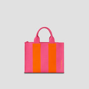 LPK Lattice Knit Tote Bag M Stripe Orange on Pink