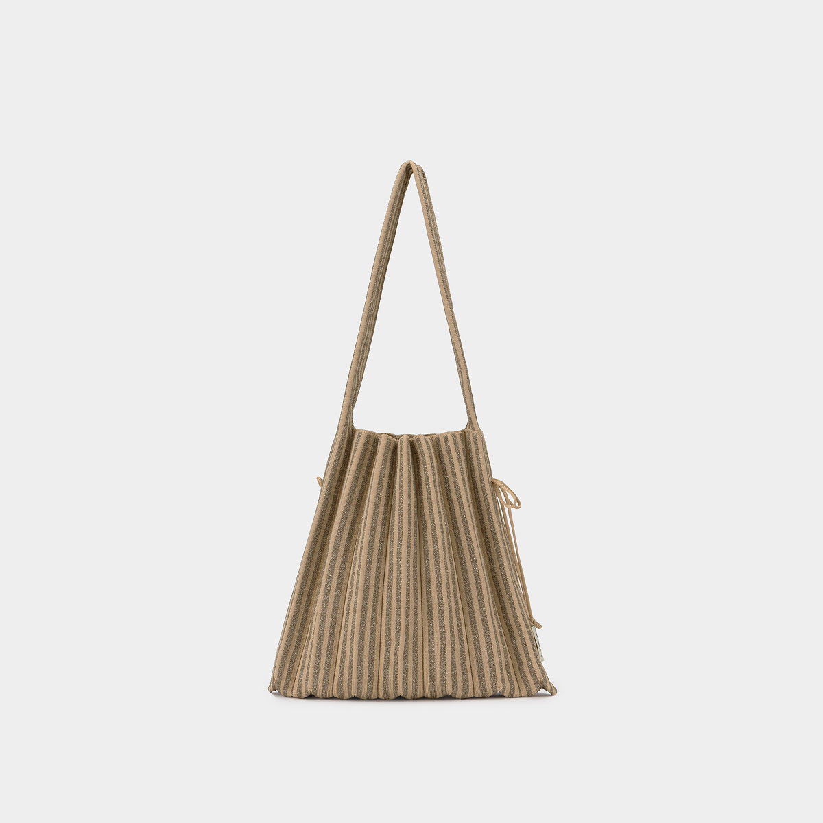 Lucky Pleats Knit M Stripe Beige