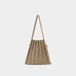 Lucky Pleats Knit M Stripe Beige