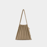 Lucky Pleats Knit M Stripe Beige