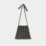 Lucky Pleats Knit Cross Strap M Check Sesame Latte
