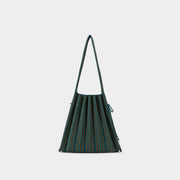 Lucky Pleats Knit M Stripe Teal Green