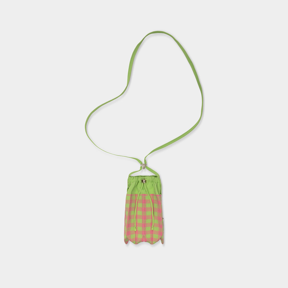 Lucky Pleats Knit String Mini Cross Check Melon Pink