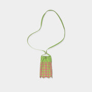 Lucky Pleats Knit String Mini Cross Check Melon Pink
