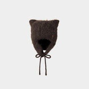 Lucky JAS Earflap Cat Beanie Brown