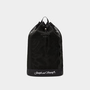 Drawstring Light Mesh Backpack Black