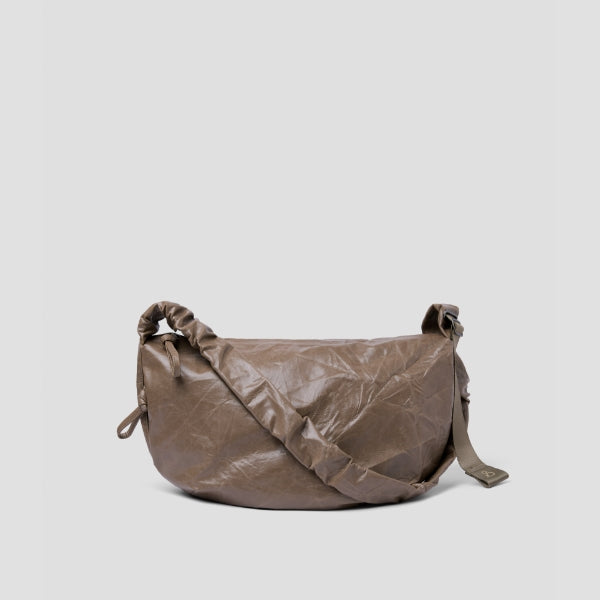 Daily Shirring Bag M_Faux Leather Mocha Brown