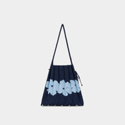 Lucky Pleats Knit M Aloha Rainbow Navy