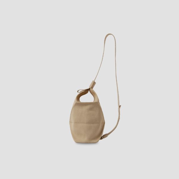Lucky Pleats Knit Off City Bucket Sling Hazelnut Beige